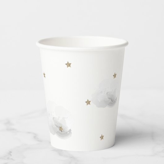 Heaven Sent Gray Cloud Gender-neutrale Baby-Dusche Pappbecher (Rückseite)