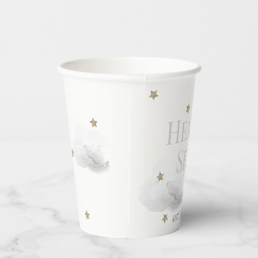 Heaven Sent Gray Cloud Gender-neutrale Baby-Dusche Pappbecher (Rechts)