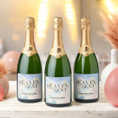 Heaven Sent Pastel Angel Wings Baby Dusche Schaumweinetikett