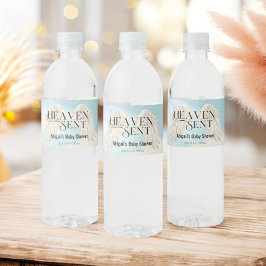 Heaven Sent Pastel Angel Wings Baby Dusche Wasserflaschenetikett