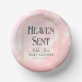 Heaven Sent Pastel Pink Wolken Sky Baby Dusche Pappteller