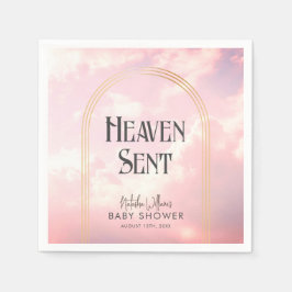Heaven Sent Pastel Pink Wolken Sky Baby Dusche Serviette