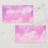 Heaven Sent Pink Baby Dusche Windeln Raffle Ticket Begleitkarte (Vorne/Hinten)