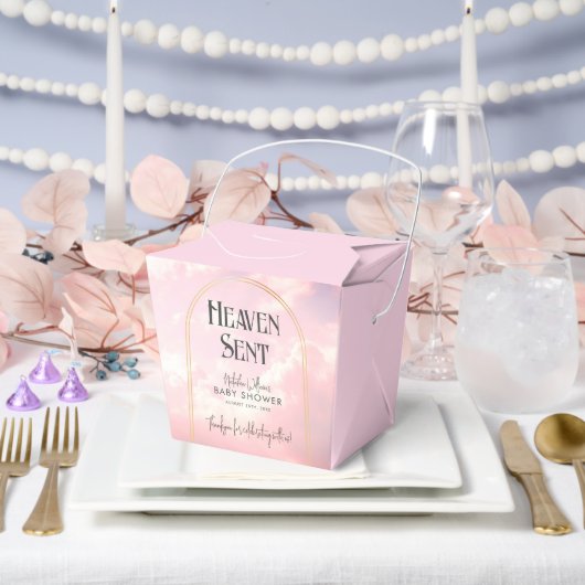 Heaven Sent Pink Clouds Celestial Baby Dusche Geschenkschachtel (Hochzeit)