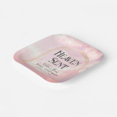 Heaven Sent Pink Clouds Gold Arch Baby Dusche Pappteller (Gewinkelt)