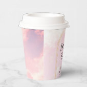 Heaven Sent Pink Cloudy Boho Arch Baby Dusche Pappbecher (Rechts)