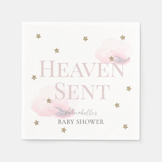 Heaven Sent Pink Girl Baby Dusche Serviette (Vorderseite)