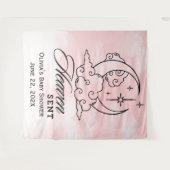 Heaven Sent Pink Moon Stars Kinderdusche Wandteppich (Vorderseite (Horizontal))