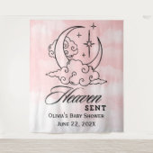 Heaven Sent Pink Moon Stars Kinderdusche Wandteppich (Vorderseite)