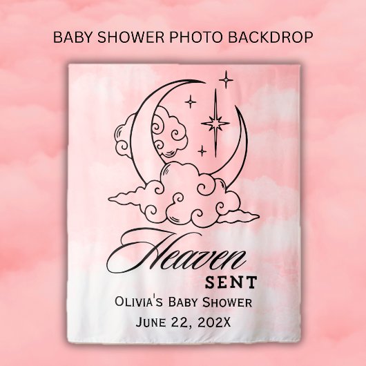 Heaven Sent Pink Moon Stars Kinderdusche Wandteppich