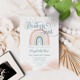 Heaven Sent Rainbow Baby Dusche Wolken Einladung