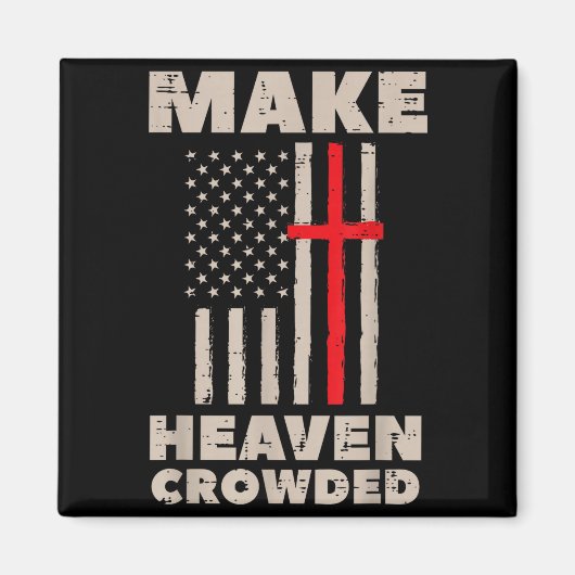 Heaven Us Flag Patriotic Christian Religious God J Magnet (Vorne)