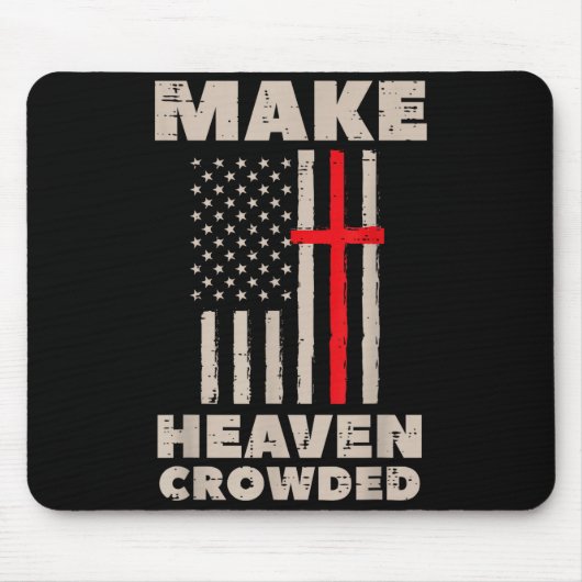 Heaven Us Flag Patriotic Christian Religious God J Mousepad (Vorne)