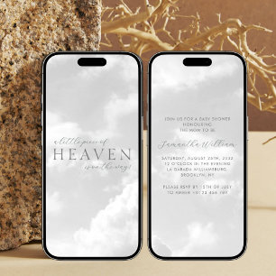 Heaven White Clouds Babydusche herunterladen Einladung