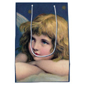 Heavenly angel daydreaming on a cloud in the sky mittlere geschenktüte (Rückseite)