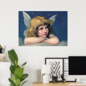 Heavenly angel daydreaming on a cloud in the sky poster (Heimbüro)