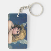 Heavenly angel daydreaming on a cloud in the sky schlüsselanhänger (Rückseite)