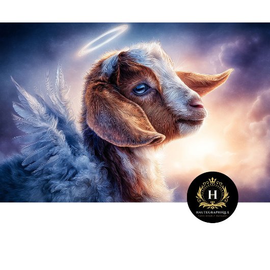 Heavenly Angel Goat Art Portrait Seidenpapier