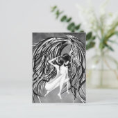 Heavenly Angel Grey Postcard Postkarte (Stehend Vorderseite)