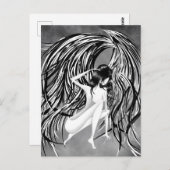Heavenly Angel Grey Postcard Postkarte (Vorne/Hinten)