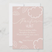 Heavenly baby shower Pink Pacifier Hunt game Einladung (Vorderseite)
