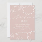 Heavenly baby shower Pink Pacifier Hunt game Einladung (Rückseite)