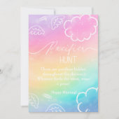 Heavenly baby shower Rainbow Pacifier Hunt game Einladung (Vorderseite)