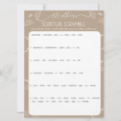 Heavenly Beige Mother's Scripture Scramble Game Einladung (Vorderseite)