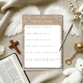 Heavenly Beige Mother's Scripture Scramble Game Einladung