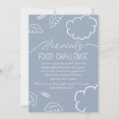 Heavenly Blue Baby Food Challenge Game Sign Einladung (Rückseite)