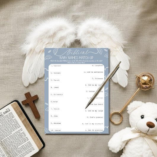 Heavenly Blue Biblical Baby Names Match-Up   Einladung