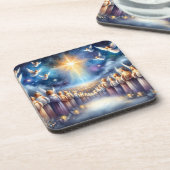 Heavenly Choir Under Star of Bethlehem Getränkeuntersetzer (Linke Seite)