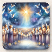 Heavenly Choir Under Star of Bethlehem Getränkeuntersetzer (Vorderseite)