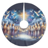 Heavenly Choir Under Star of Bethlehem Polyester Weihnachtsbaumdecke (Vorderseite)