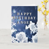 Heavenly Clouds "Happy Birthday" "Angel" Karte (Gelbe Blume)