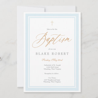 Heavenly Grace Baptism Invitation (Blue) Einladung