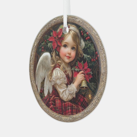 Heavenly Holiday Spirit – Angelic Christmas Ornament Aus Glas (Vorderseite links)