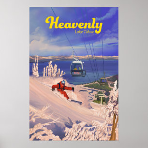 Heavenly Lake Tahoe Skigebiet Reiseplakat Poster