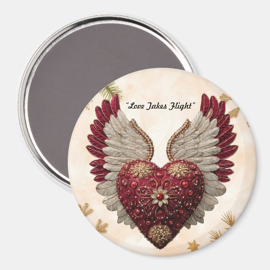 "Heavenly Love Heart" Magnet (Vorderseite/Rückseite)