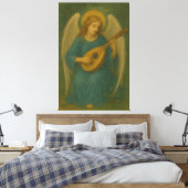 Heavenly Music Angel – Golden Halo Harp-Lute Guard Leinwanddruck (Insitu (Schlafzimmer))