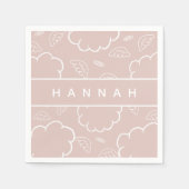 Heavenly Personalized Angel Halo Cloud Pink Serviette (Vorderseite)