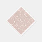 Heavenly Personalized Angel Halo Cloud Pink Serviette (Ecke)