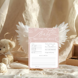 Heavenly Pink Baby Predictions & Advice Card Einladung