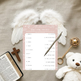 Heavenly Pink Biblical Baby Names Match-Up Einladung