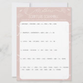 Heavenly Pink Mother's Scripture Scramble Game Einladung (Vorderseite)