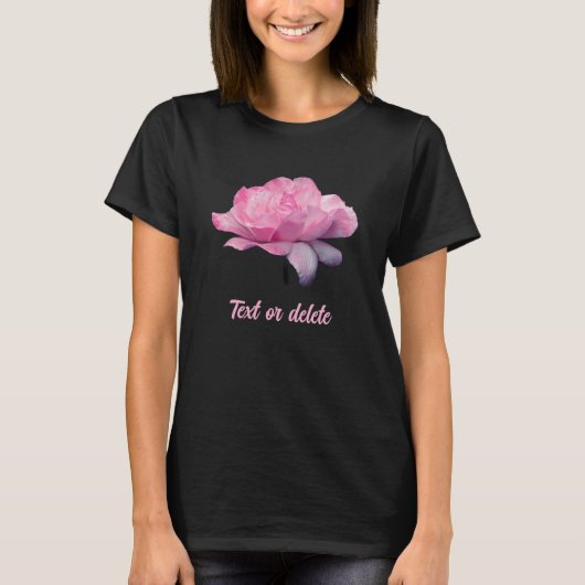 Heavenly Pink Rose Floral Nature Personalized T-Shirt (Vorderseite)