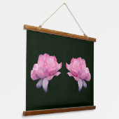 Heavenly Pink Rose Flower Twins Wandteppich Mit Holzrahmen (Gewinkelt)