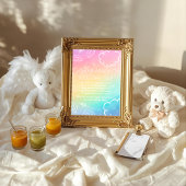 Heavenly Rainbow Baby Food Challenge Game Sign Einladung