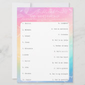 Heavenly Rainbow Biblical Baby Names Match-Up   Einladung (Vorderseite)