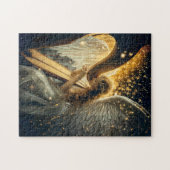 Heavenly Serenity Female Angel Playing the Harp Puzzle (Horizontal)